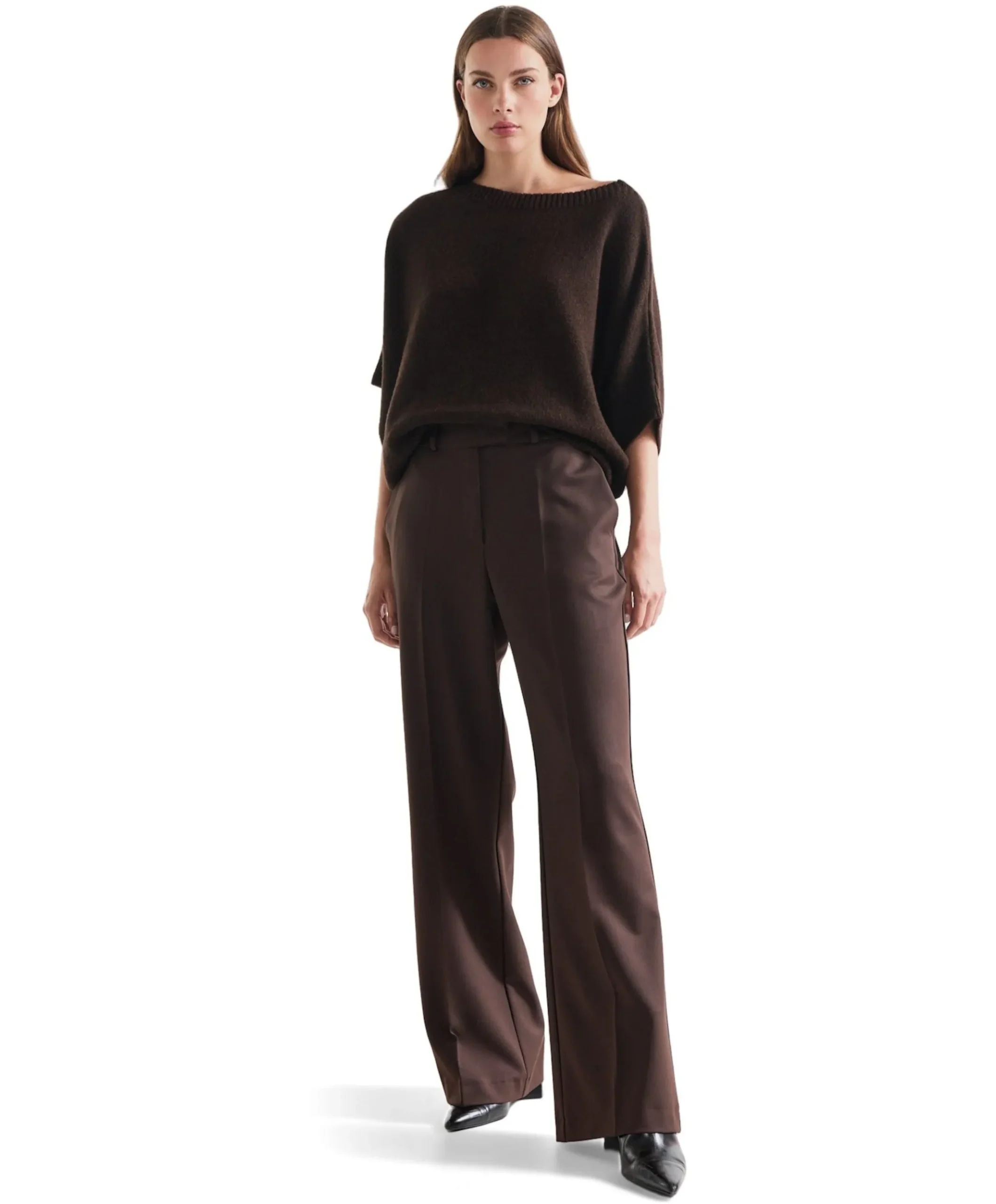 ALICE wb 453 wide leg long dames broek bruin
