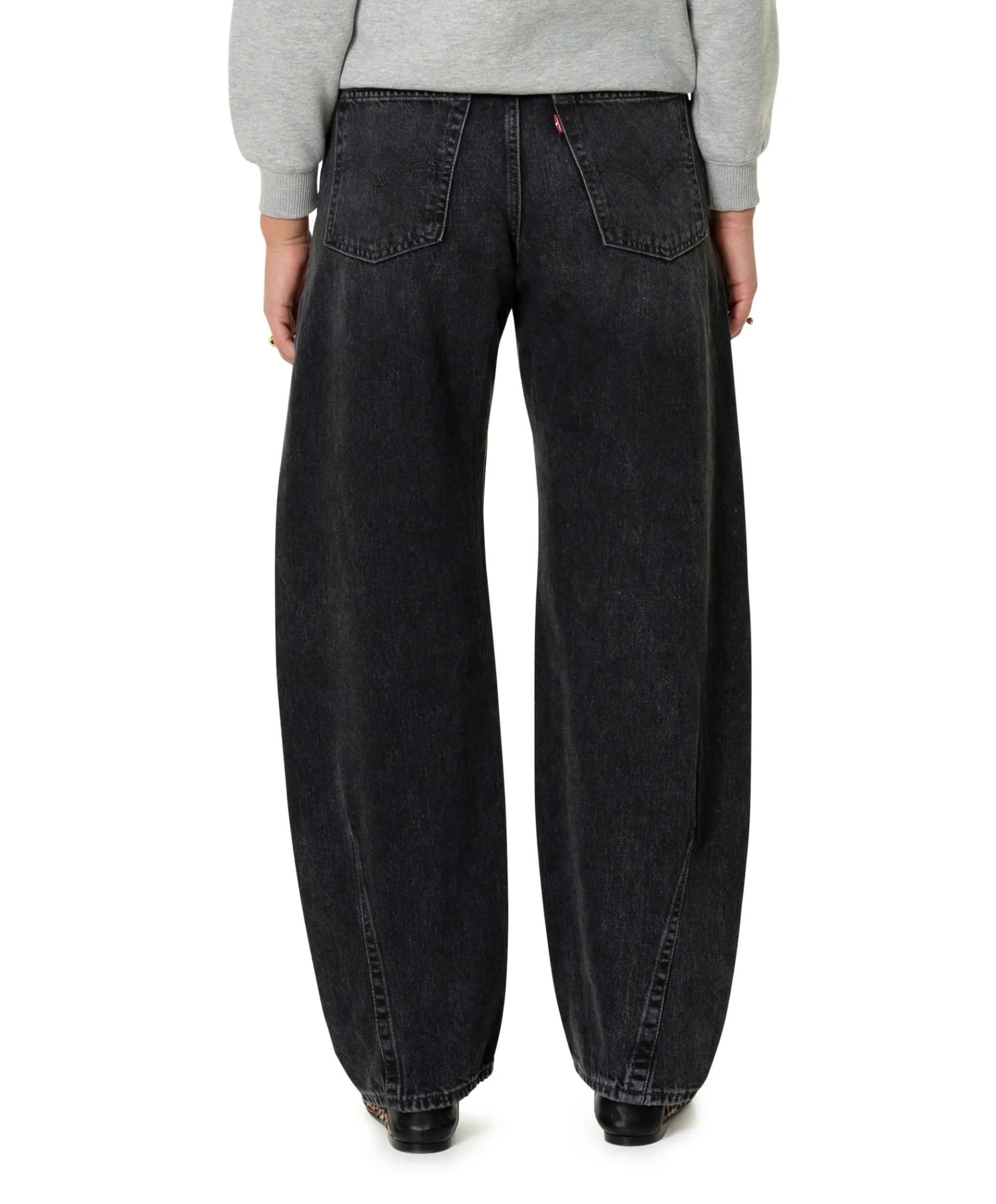 Baggy dad barrel dames jeans zwart