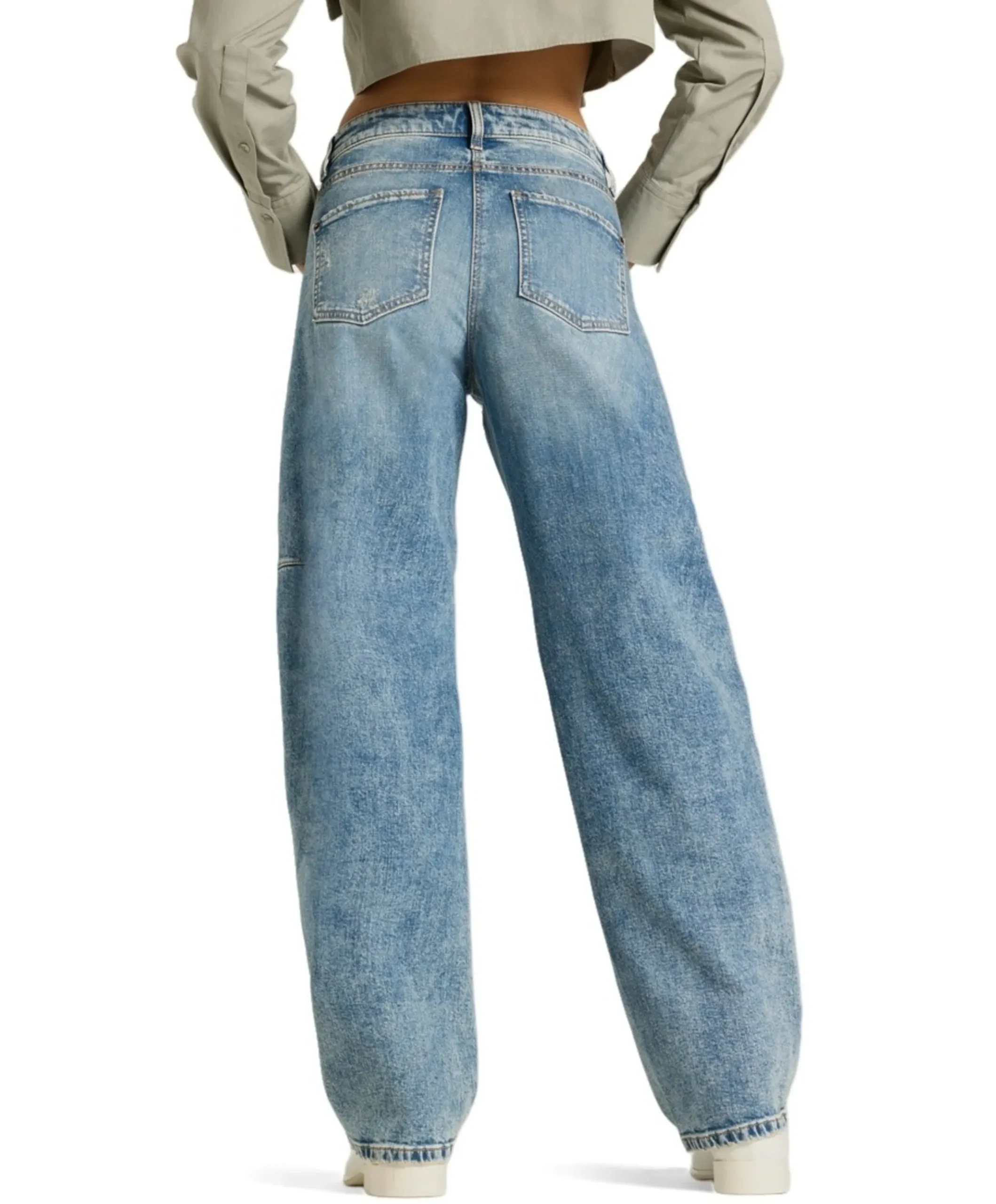Baggy twisted dames jeans blauw