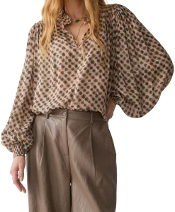 Balloon trouser Soft faux leather dames broek beige