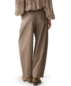 Balloon trouser Soft faux leather dames broek beige