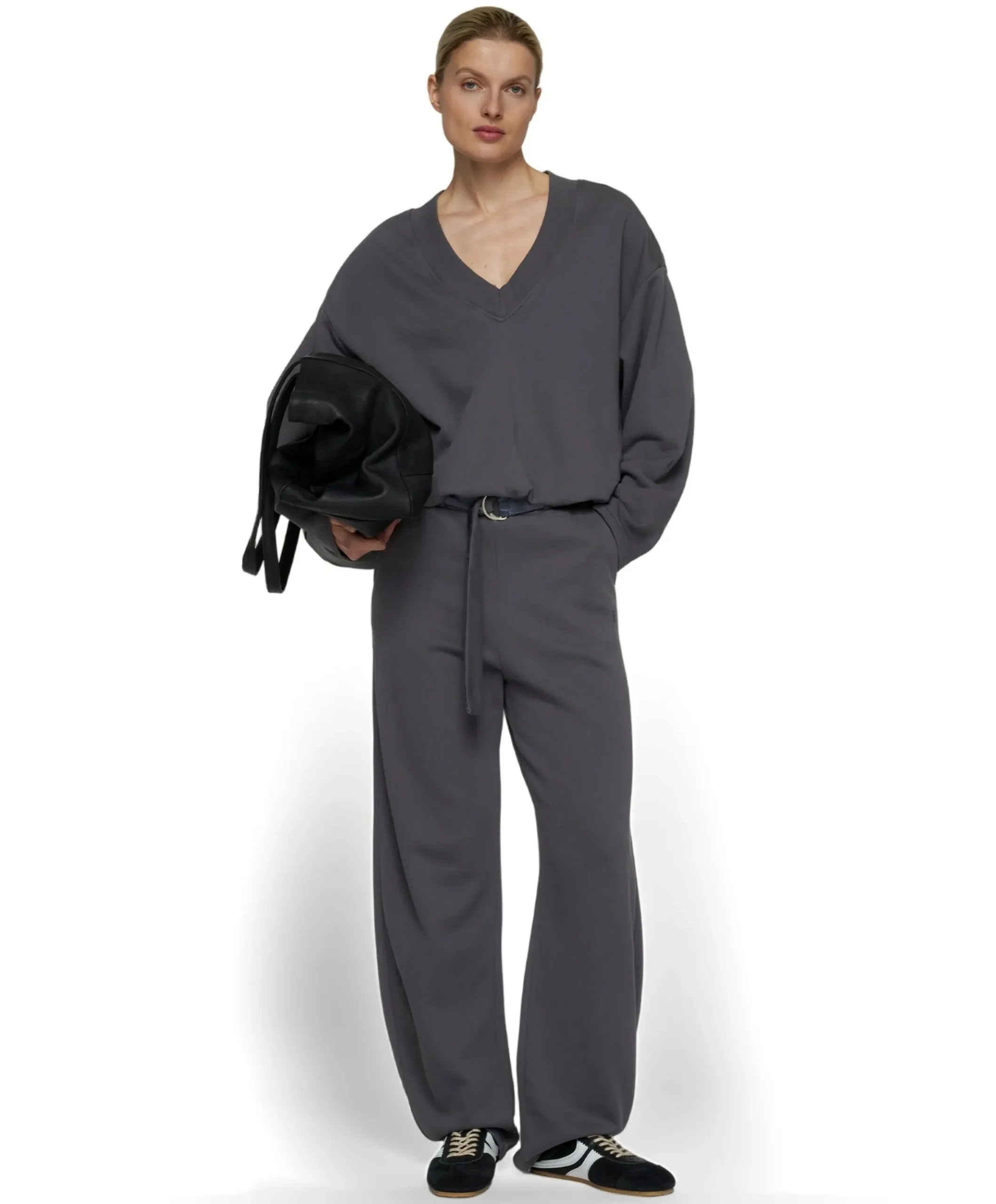 banana fleece dames broek blauw