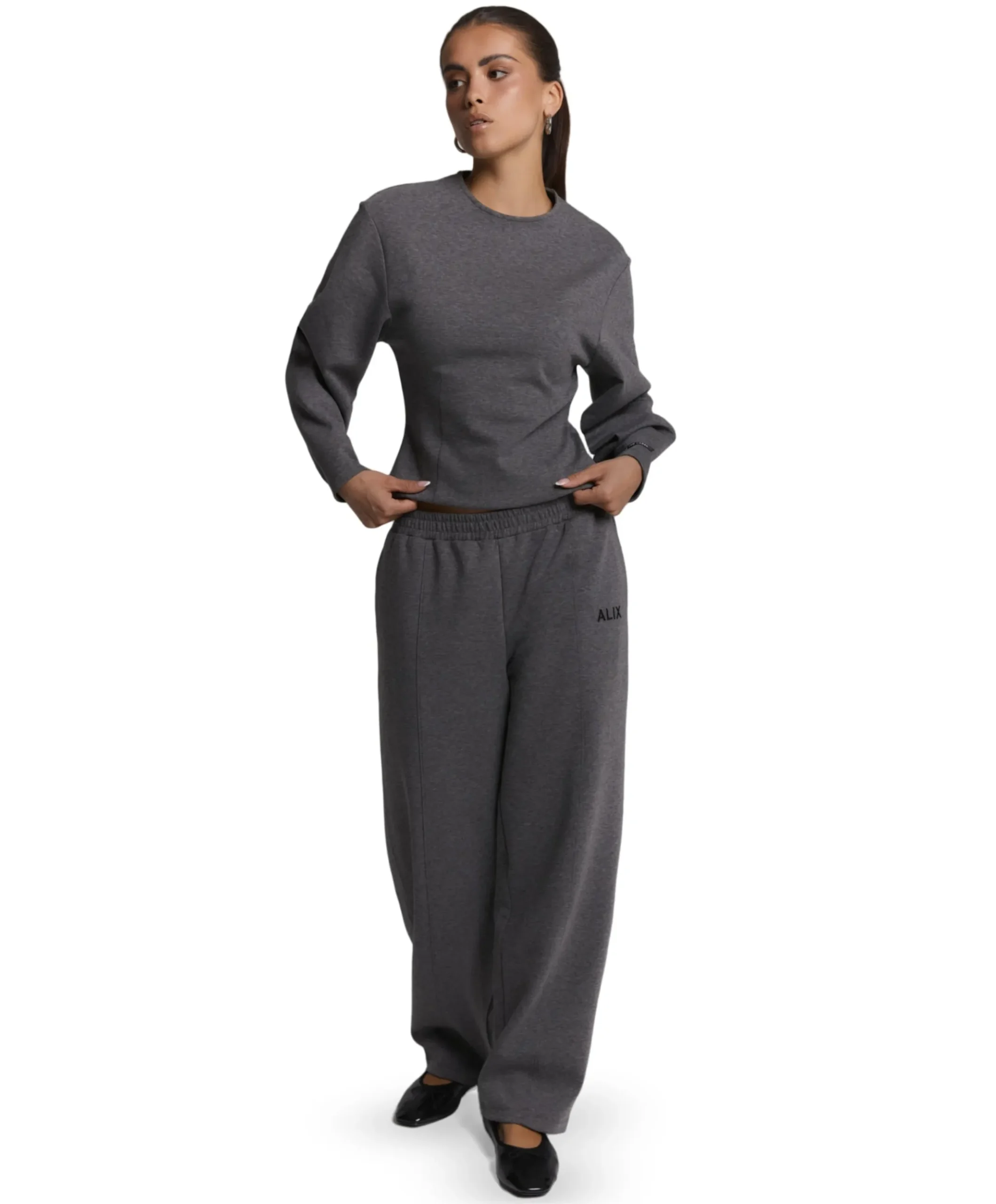 BARREL dames broek grijs