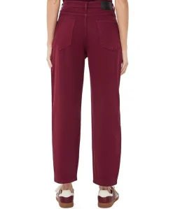 Barrel denim dames jeans bordeaux