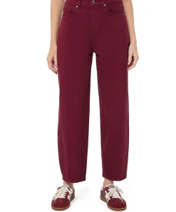 Barrel denim dames jeans bordeaux