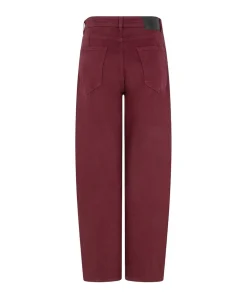 Barrel denim dames jeans bordeaux