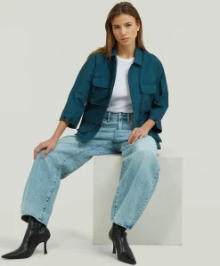 Barrel 3D Loose Wmn dames jeans blauw