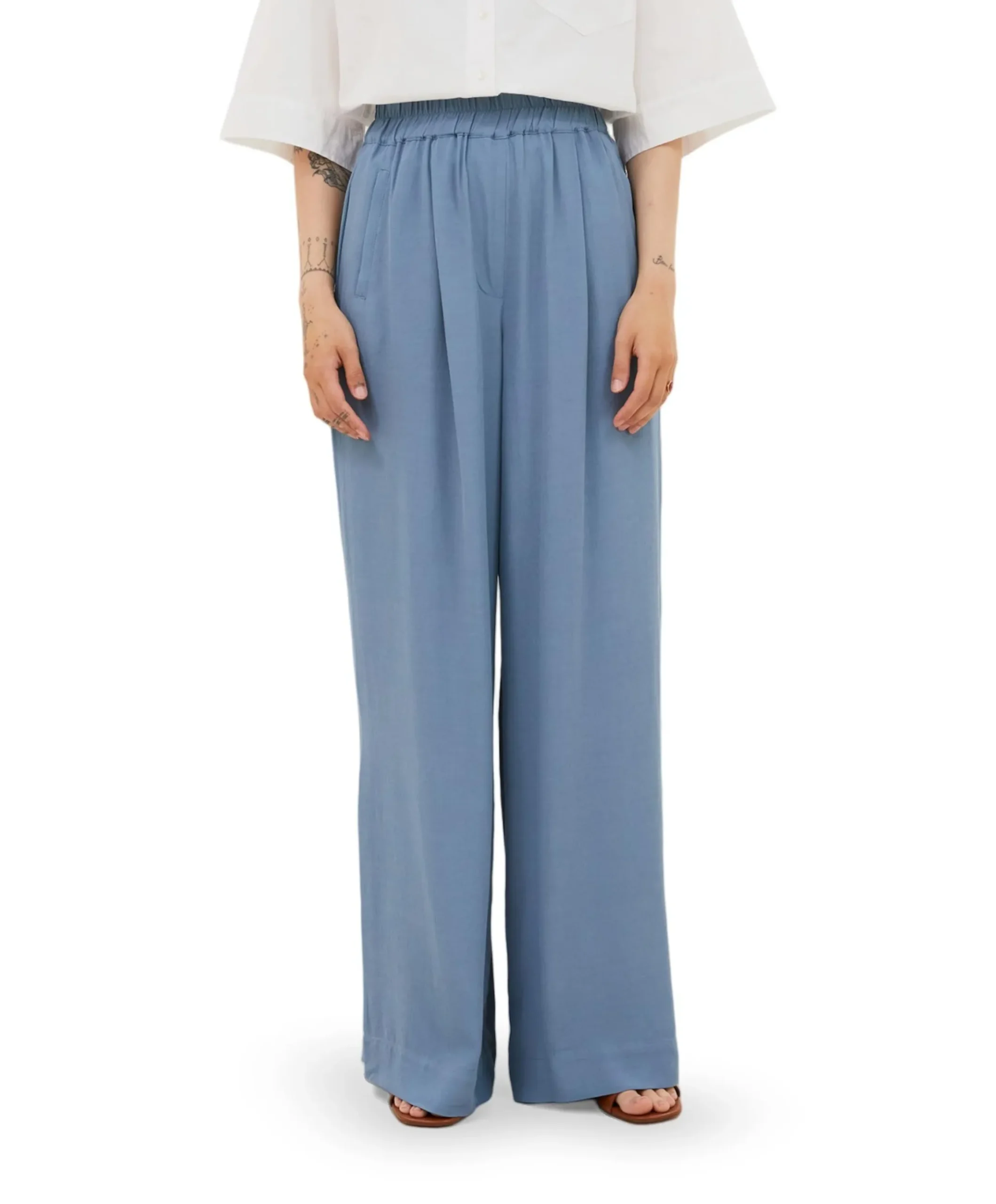 benji viscose pants dames broek blauw