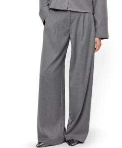 Biaxa pleated dames broek grijs