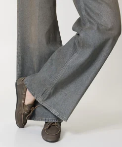 Boat Loafer Brushed dames mocassins grijs
