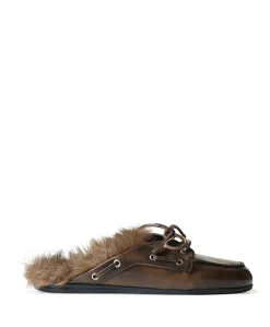 Boat Loafer Mule dames clogs bruin