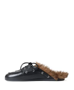 Boat Loafer Mule dames clogs zwart