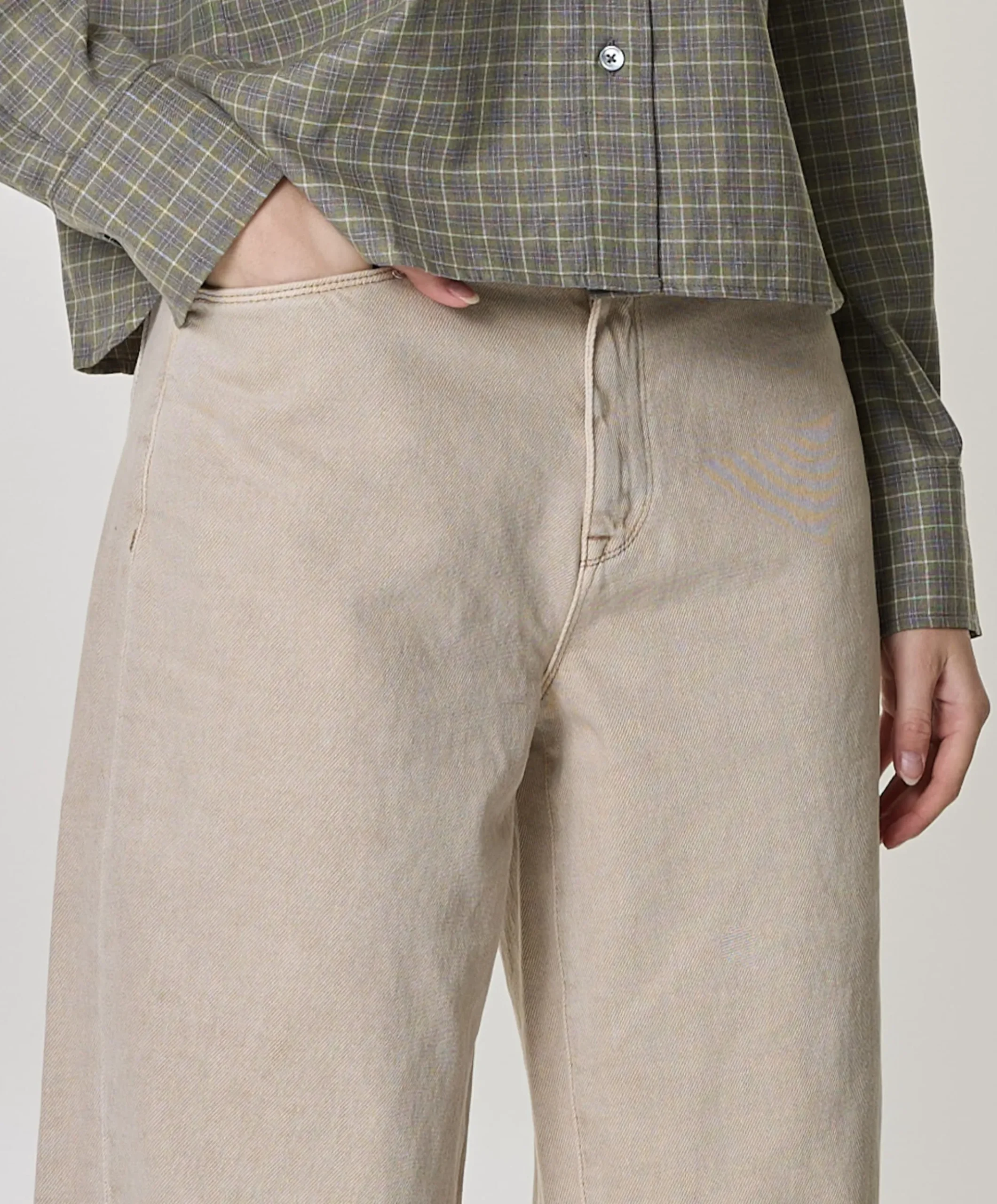Brave barrel leg dames jeans beige