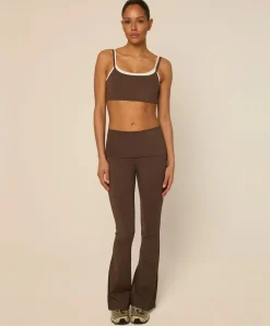 Bruna Flared Legging dames trainingsbroek bruin