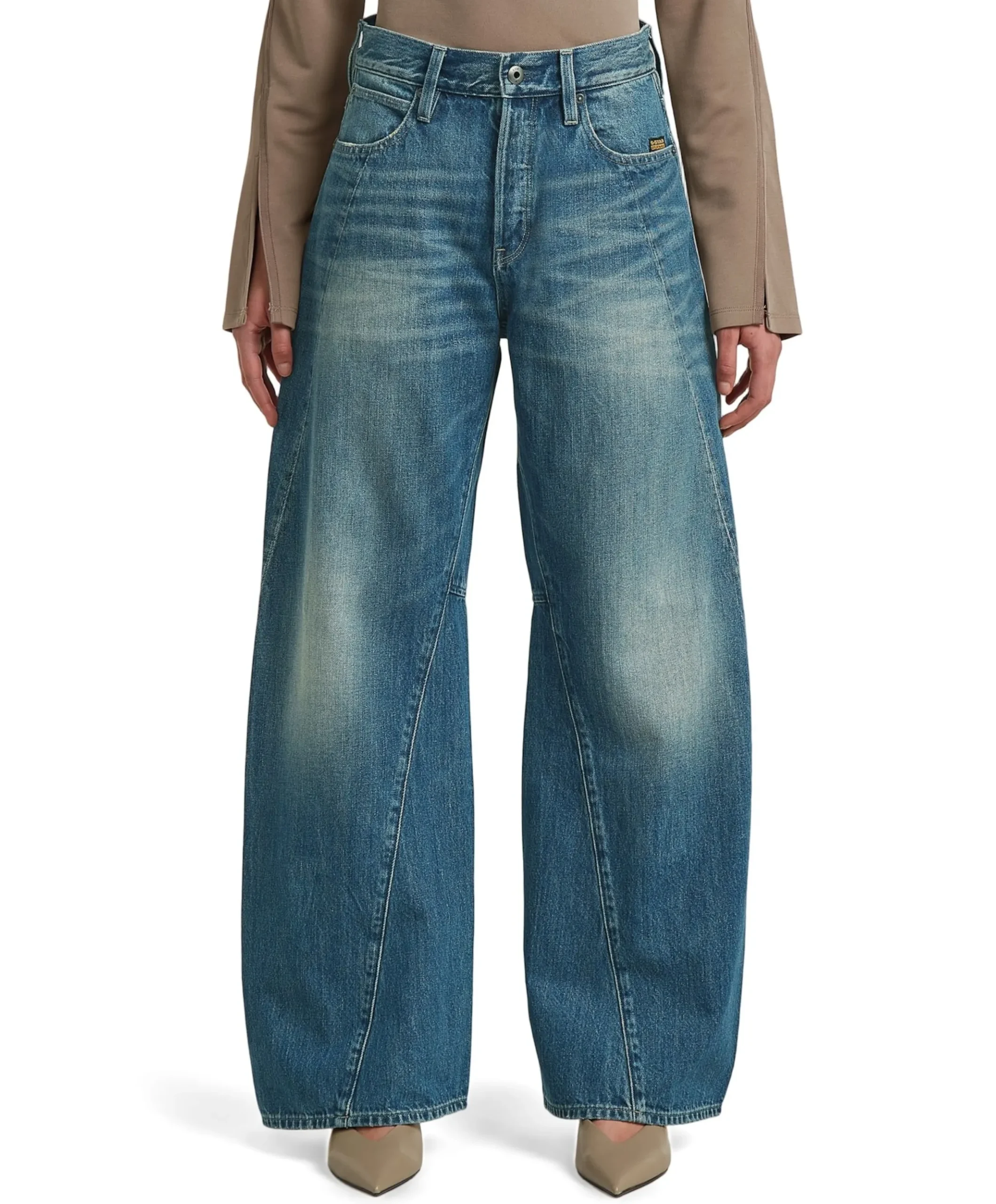 Contor 3D Wide Wmn dames jeans blauw