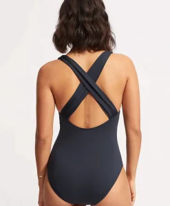 Dames badpak blauw