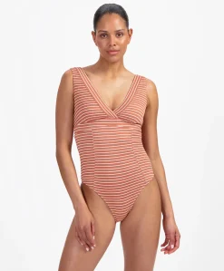 Dames badpak brique