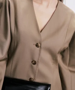 Dames blazer beige