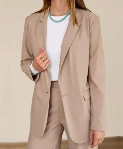 Dames blazer beige