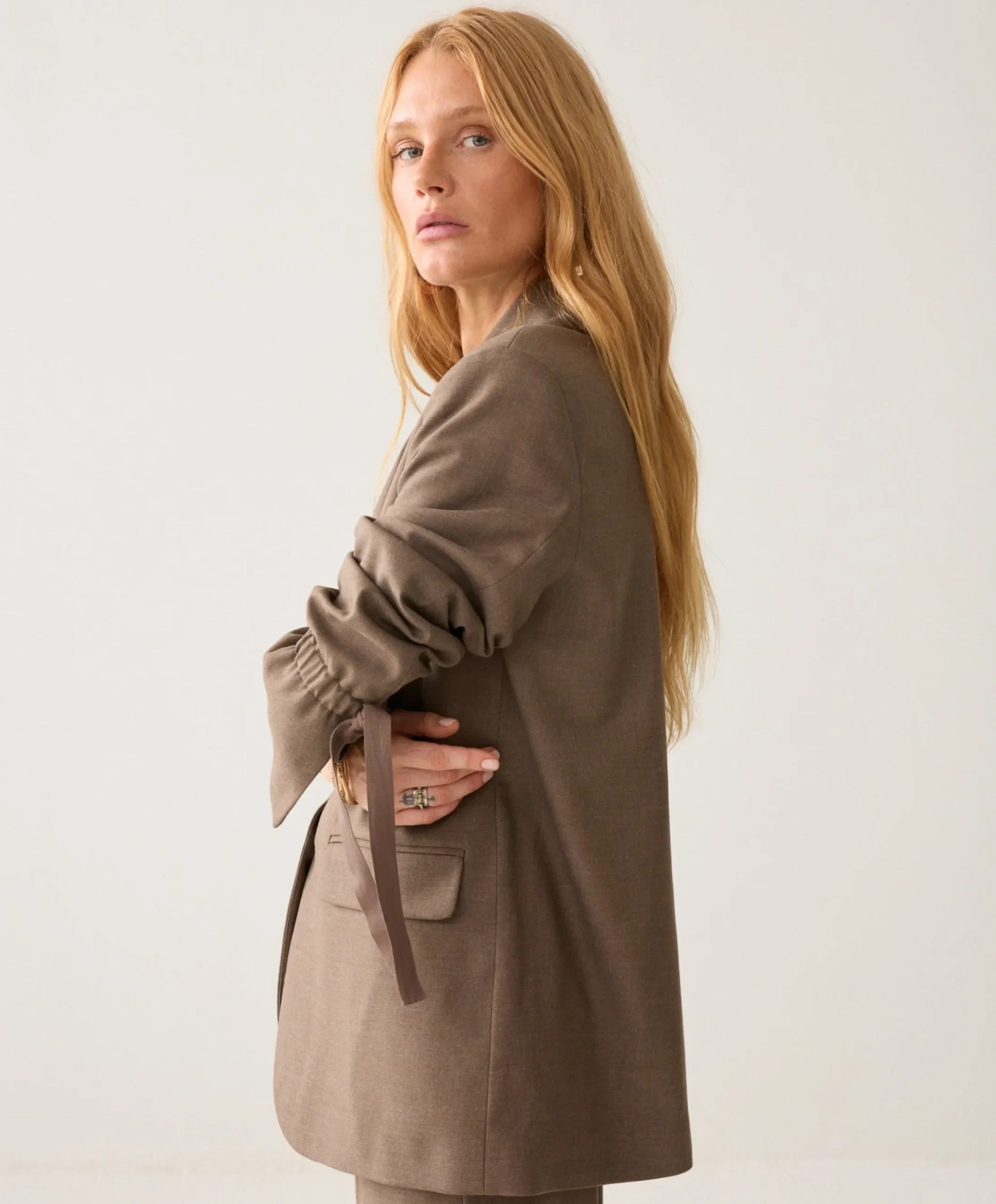 Dames blazer beige