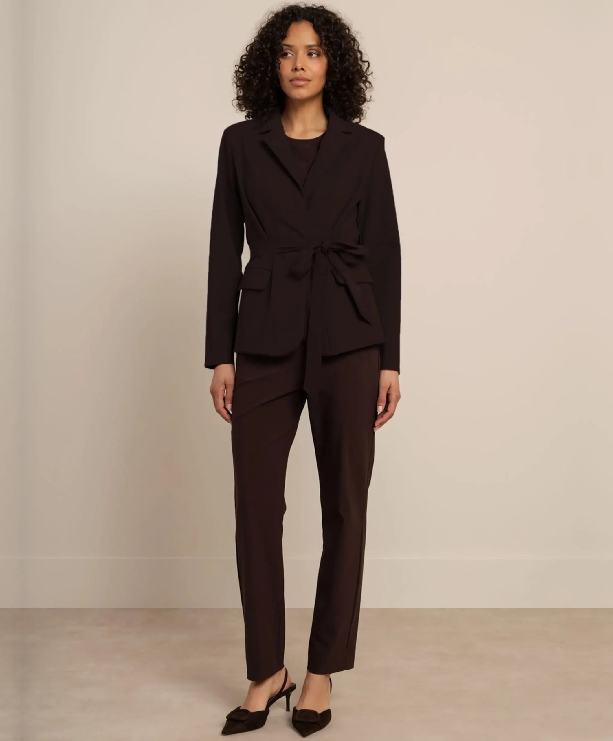Dames blazer bruin