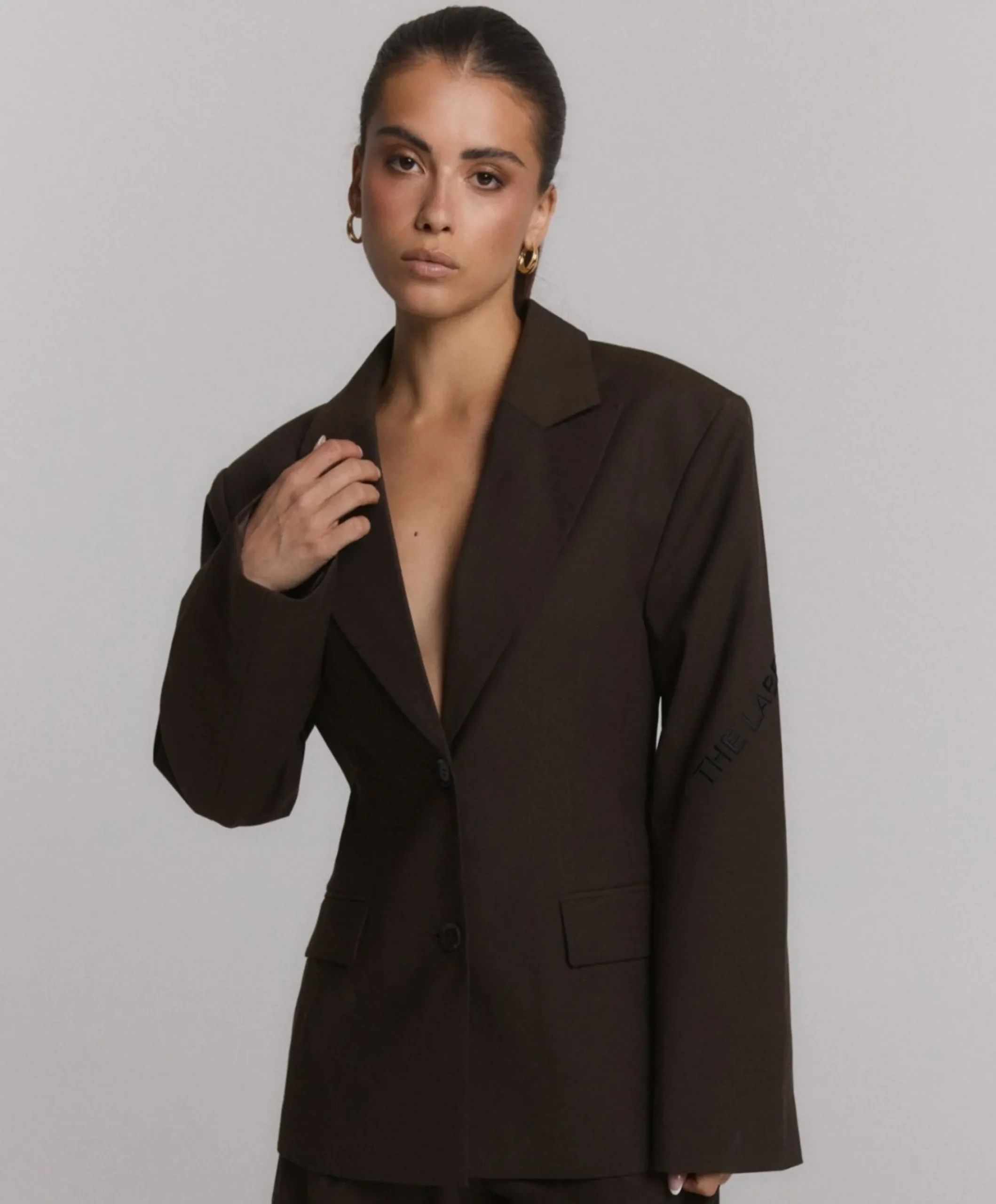 Dames blazer bruin