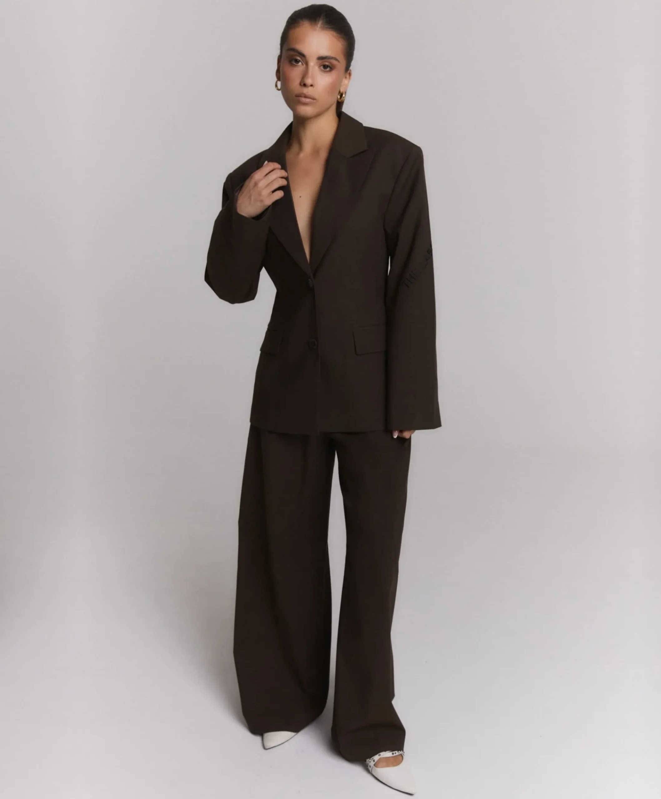 Dames blazer bruin