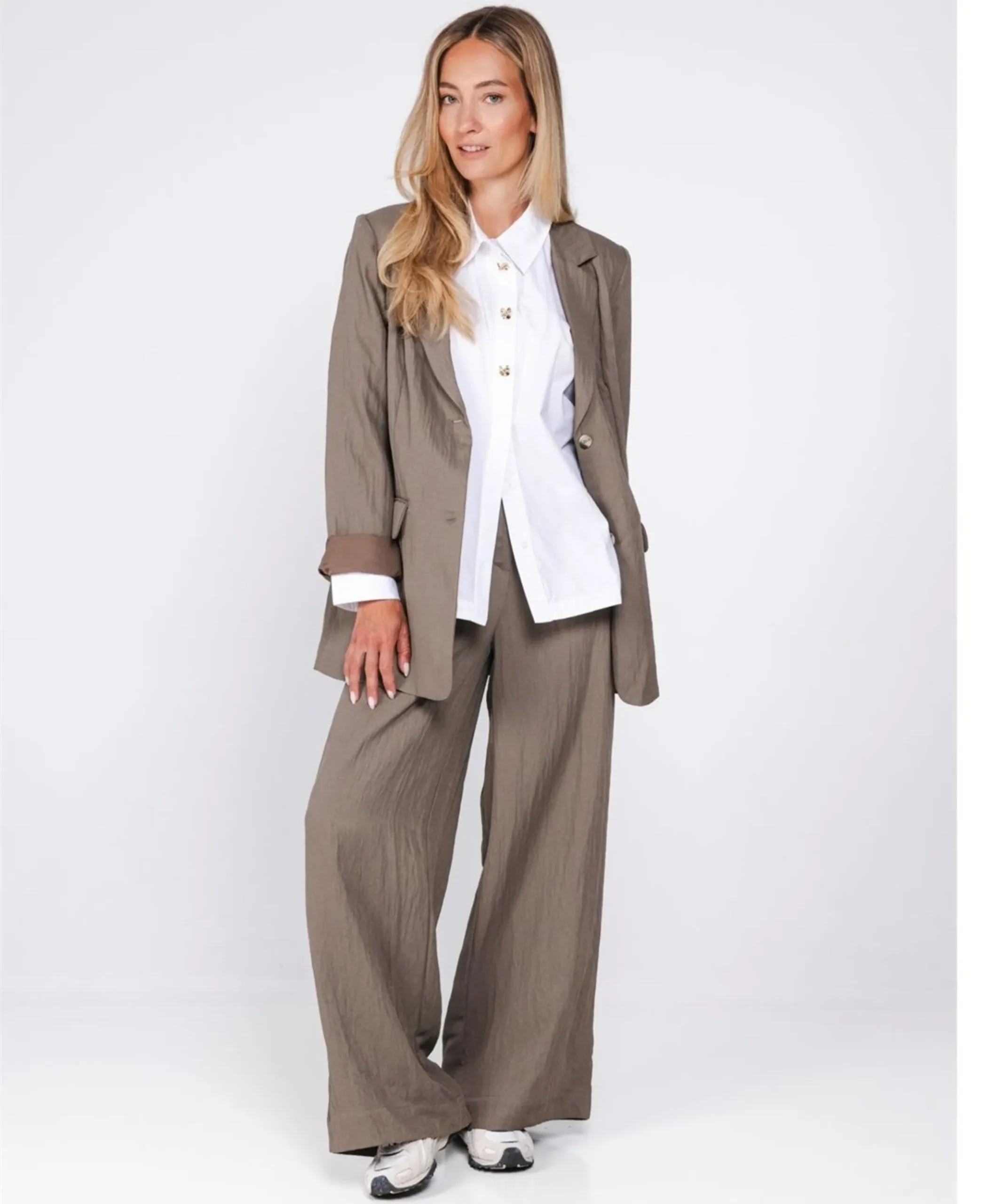 Dames blazer bruin