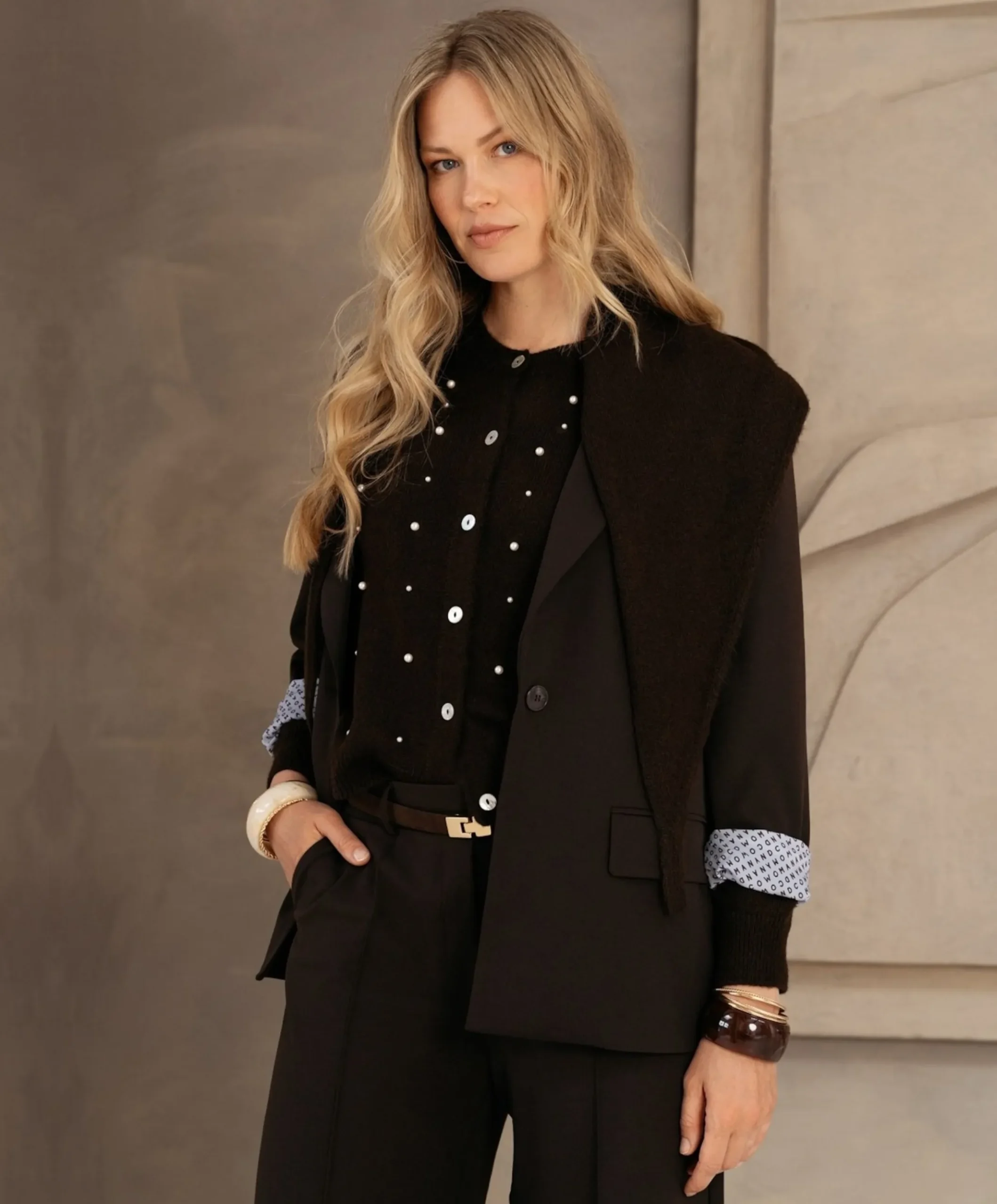 Dames blazer bruin