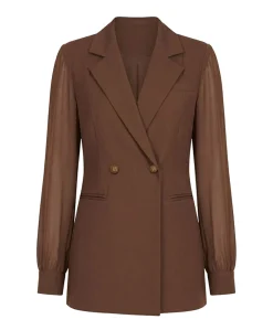 Dames blazer bruin