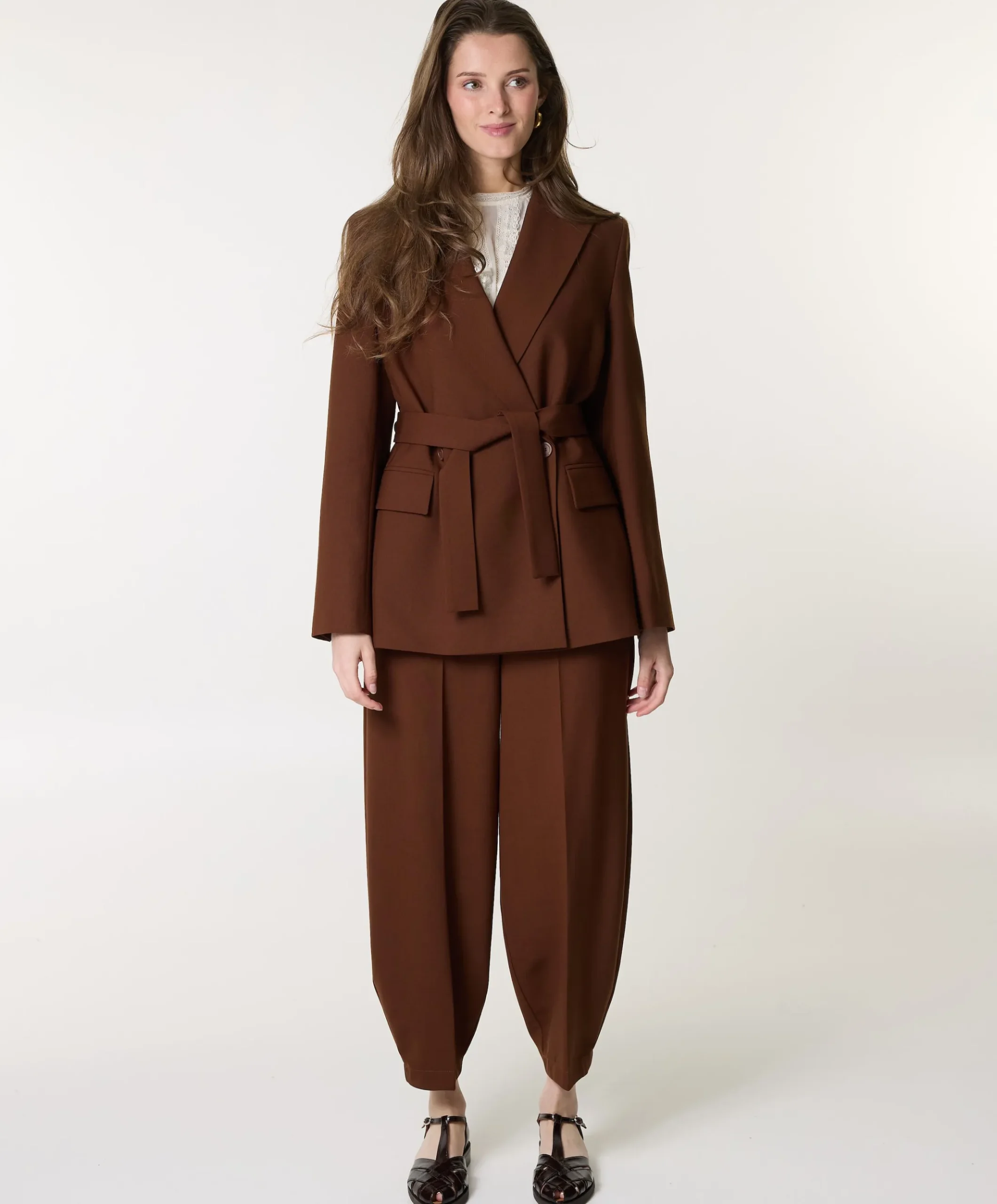 Dames blazer bruin