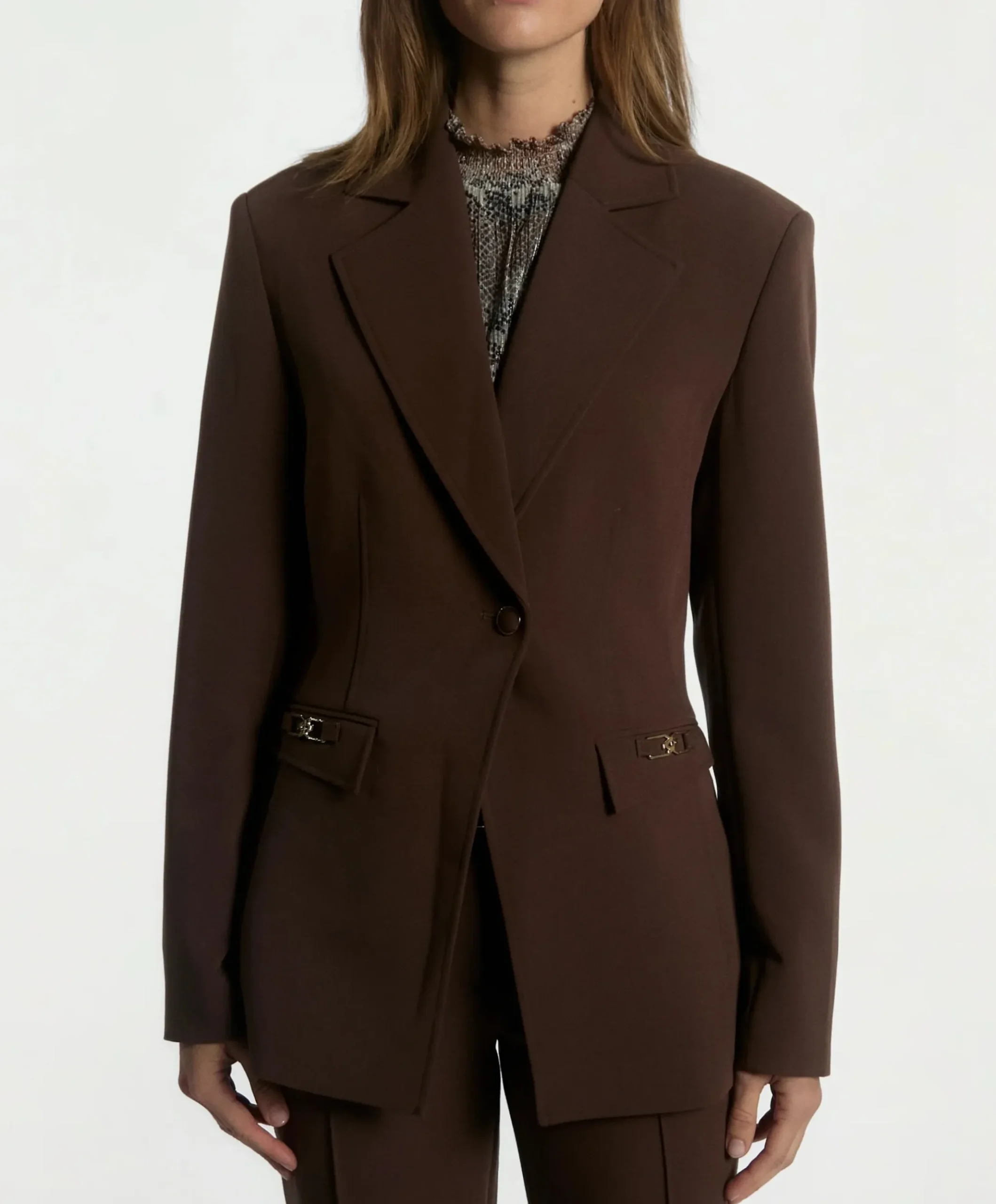 Dames blazer bruin