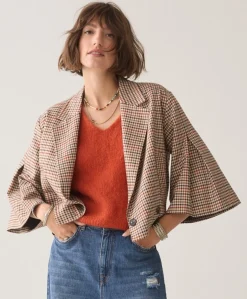 Dames blazer bruin