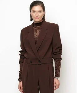 Dames blazer bruin