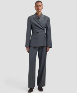 Dames blazer grijs