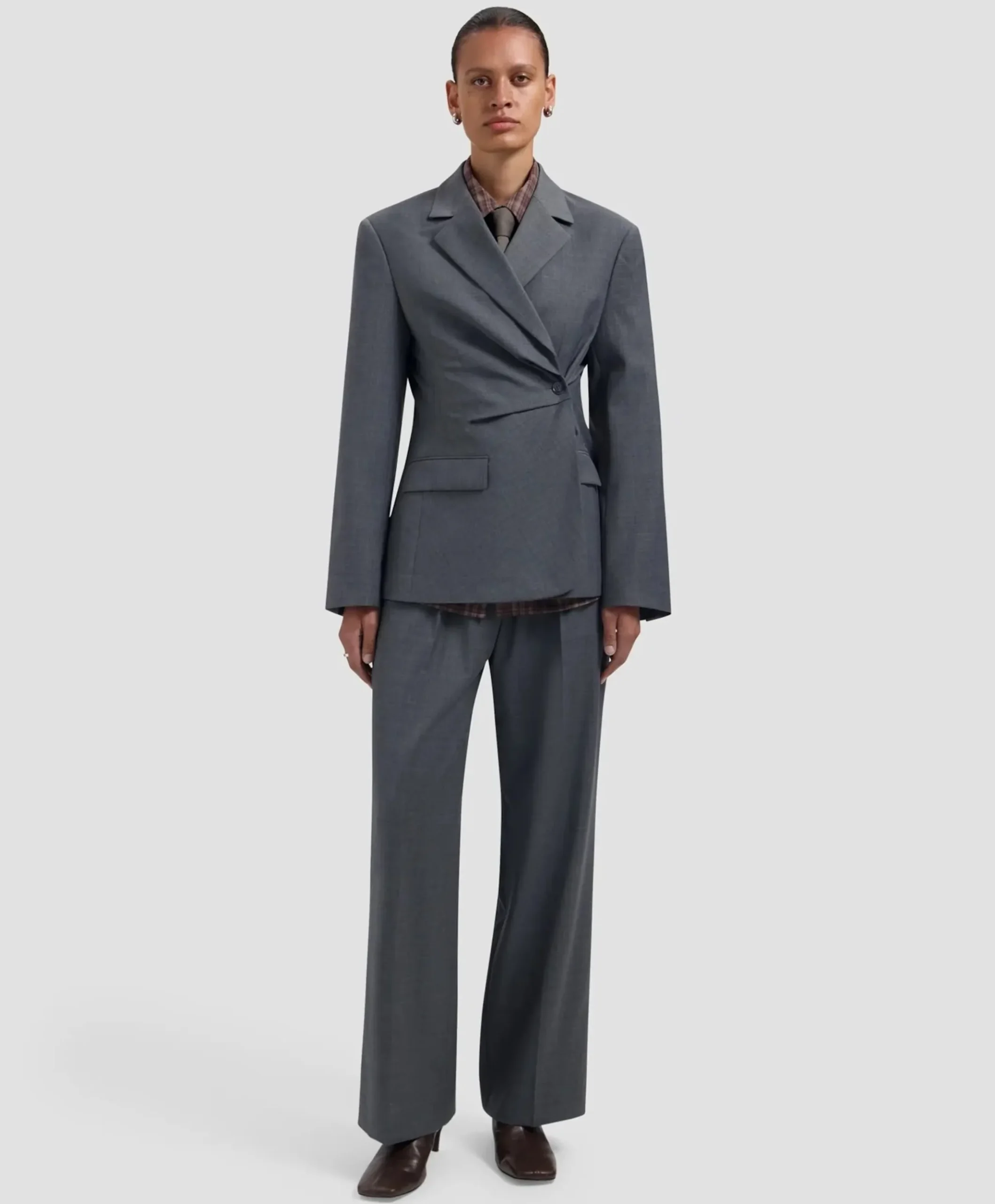 Dames blazer grijs