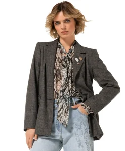 Dames blazer grijs