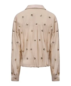 Dames blouse beige