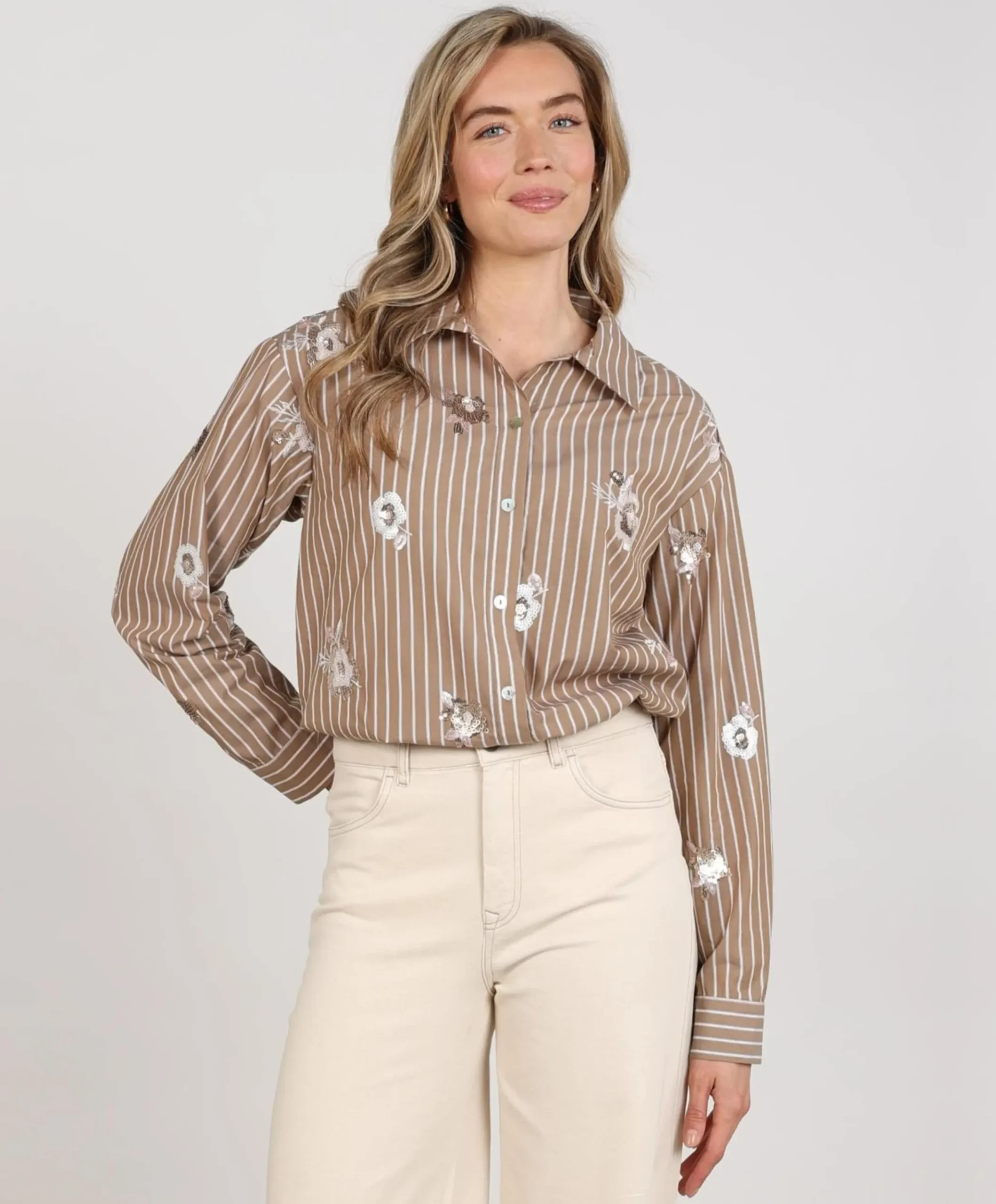 Dames blouse beige