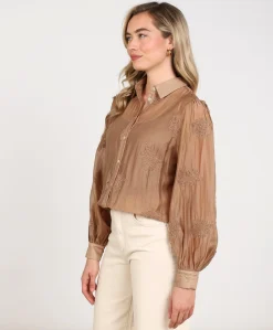 Dames blouse beige