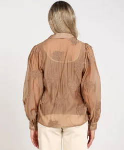 Dames blouse beige
