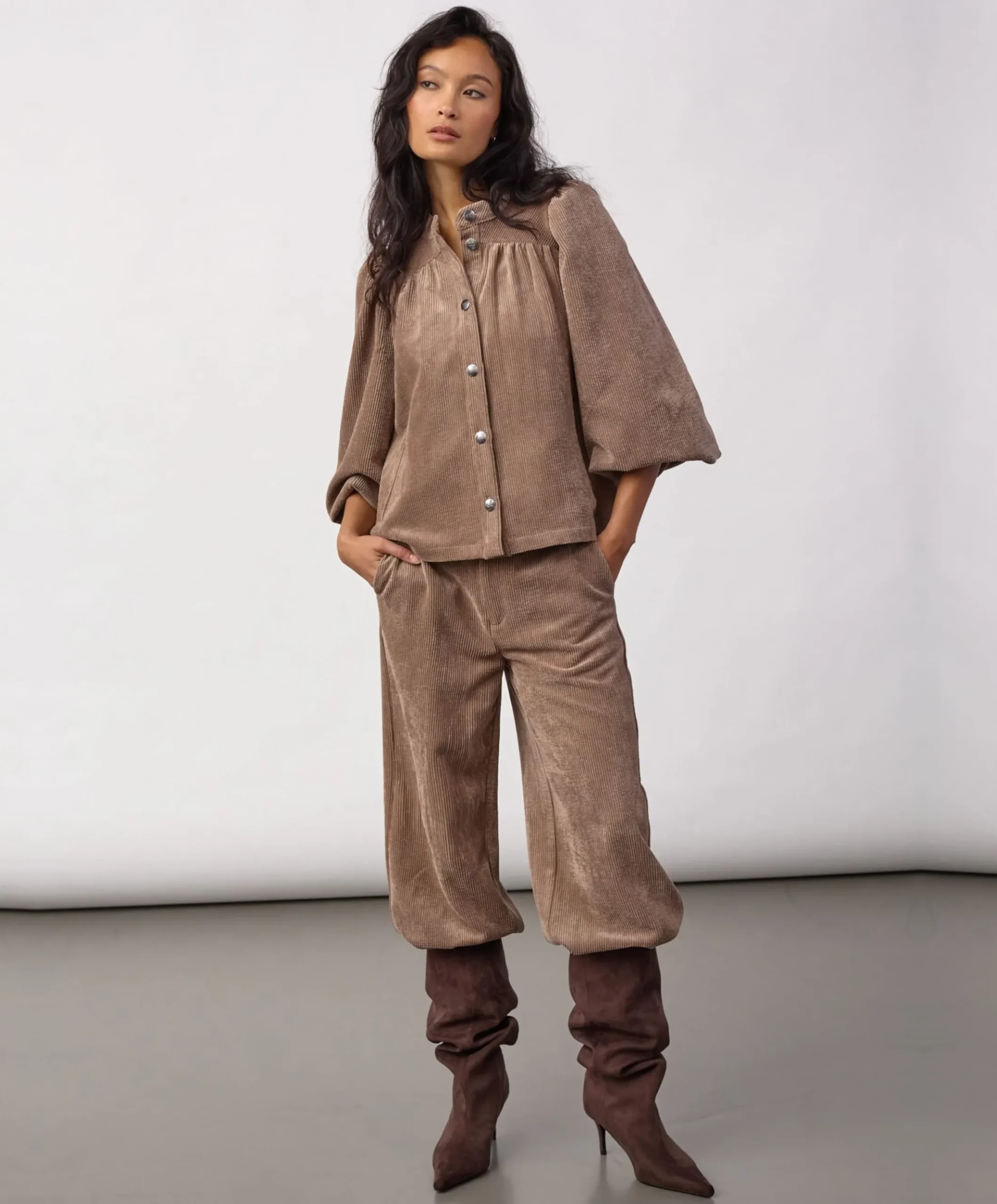 Dames blouse beige