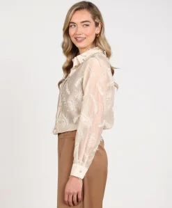 Dames blouse beige