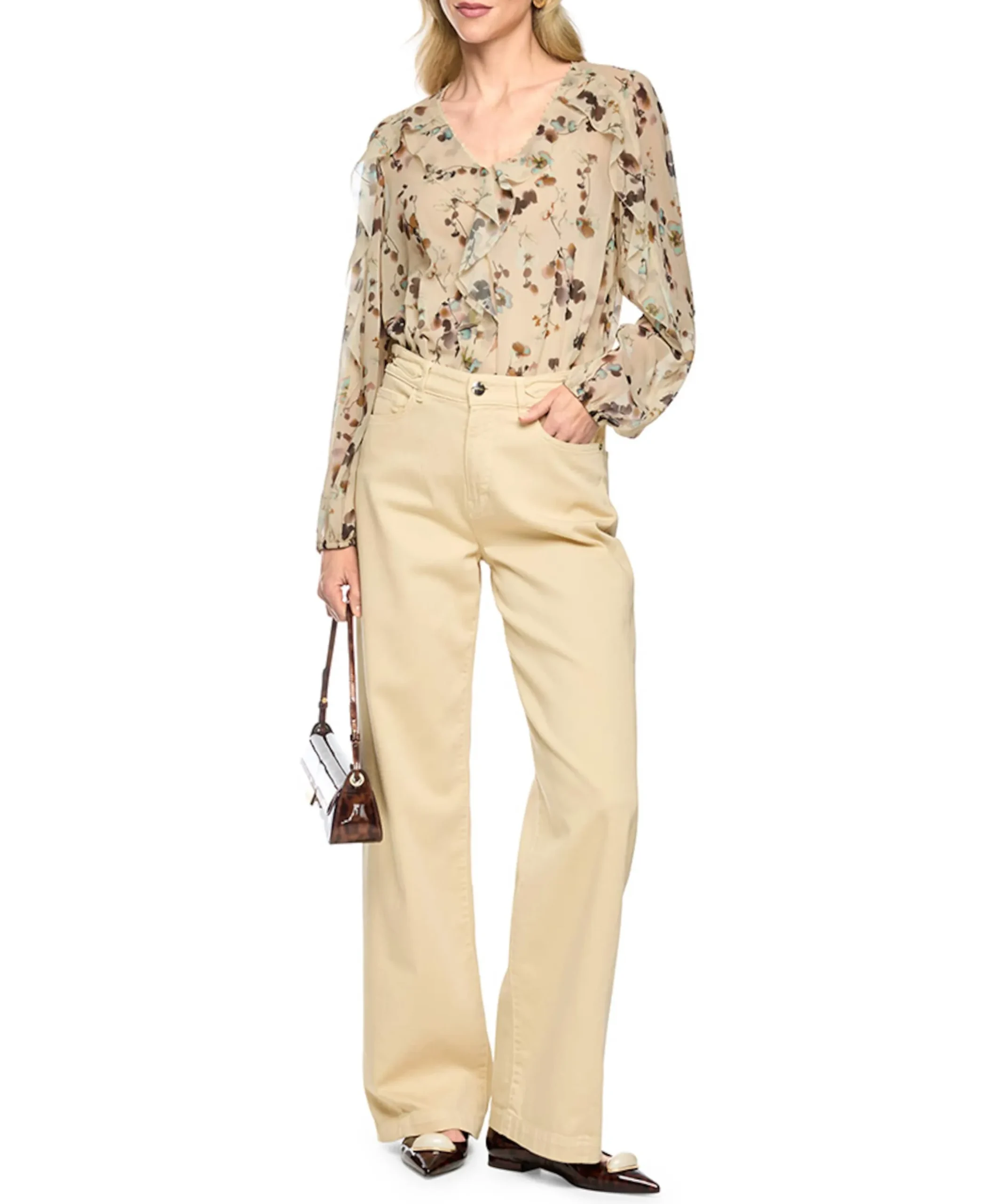 Dames blouse beige
