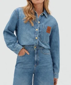 Dames blouse blauw