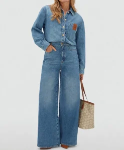 Dames blouse blauw