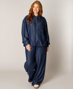 Dames blouse blauw