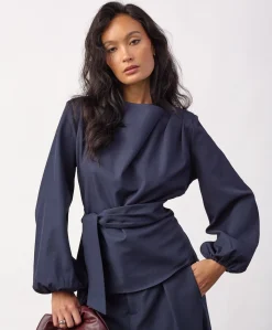 Dames blouse blauw