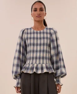 Dames blouse blauw