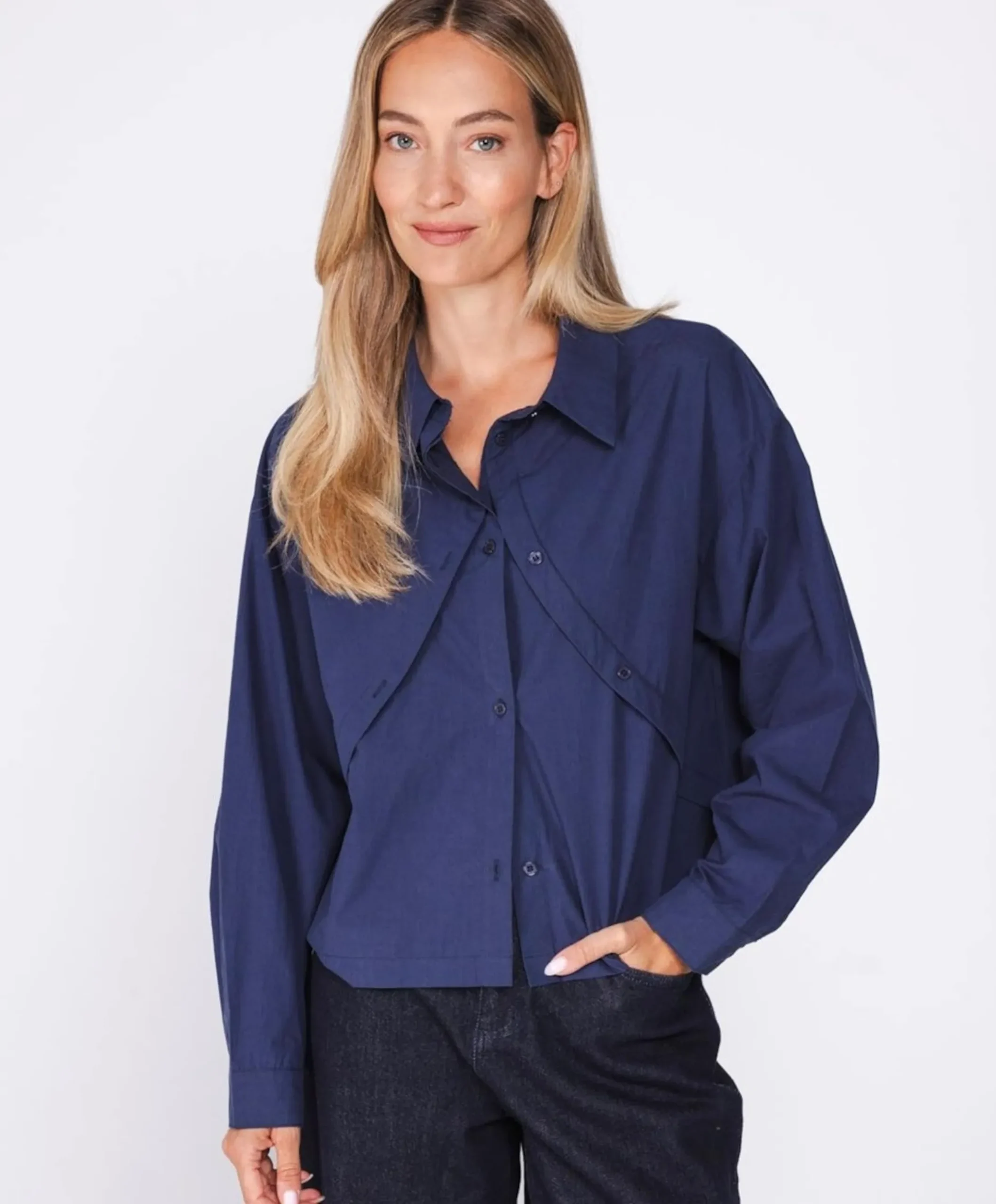 Dames blouse blauw